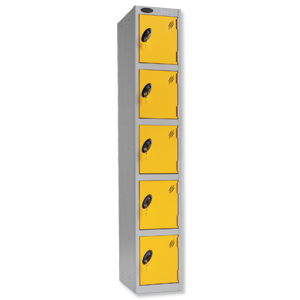 Trexus Plus 5 Door Locker Nest of 1 ACTIVECOAT W305xD305xH1780mm Silver Yellow Ref 864671 Ident: 472A