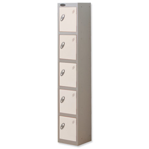 Trexus Plus 5 Door Locker Nest of 1 ACTIVECOAT W305xD305xH1780mm Silver White Ref 864689