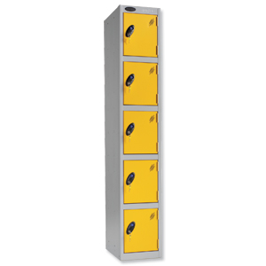 Trexus Plus 5 Door Locker Nest of 1 Extra Depth ACTIVECOAT W305xD460xH1780mm Silver Yellow Ref 864736 Ident: 472A