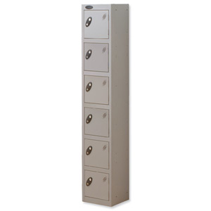 Trexus Plus 6 Door Locker Nest of 1 ACTIVECOAT W305xD305xH1780mm Silver Ref 865113 Ident: 472A