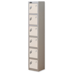 Trexus Plus 6 Door Locker Nest of 1 ACTIVECOAT W305xD305xH1780mm Silver White Ref 865163