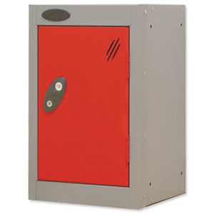 Trexus Plus Nesting Quarto Locker ACTIVECOAT 305x305x480mm Silver Red Ref 865618 Ident: 473C