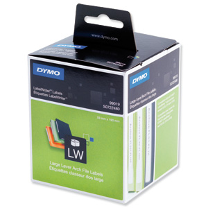 Dymo LabelWriter Labels Lever Arch File Large 59x190mm Ref 99019 S0722480 [Pack 110] Ident: 721F