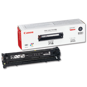 Canon 716BK Laser Toner Cartridge Page Life 2300pp Black [for LBP5050/5050n] Ref 1980B002