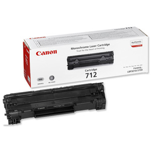 Canon 712 Laser Toner Cartridge Page Life 1500pp Black Ref 1870B002 Ident: 798Q