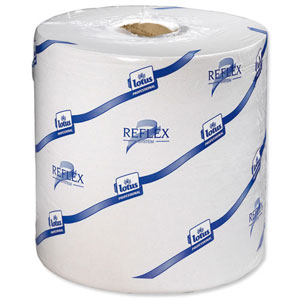 Lotus Reflex Wiper Roll 2-Ply 429 Sheets of 200x350mm on 150m Roll White Ref E02222C [Pack 6] Ident: 596A