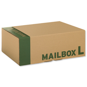 Mailing Carton Easy Assemble L 395x255x140mm Brown [Pack 20] Ident: 149E
