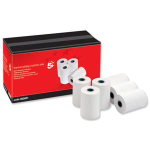 5 Star Thermal Printer Rolls for Printing Calculator 57x40x12.7mm [Pack 20] Ident: 24B