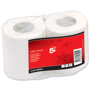 5 Star Toilet Tissue 2 Rolls of 200 Sheets White [Pack 36] Ident: 603B