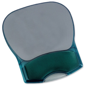 Mouse Mat Pad with Wrist Rest Gel Translucent Blue Ident: 741D