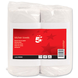 5 Star Kitchen Tissue 229x247mm Sheets 60 per Roll [Pack 2] Ident: 604A
