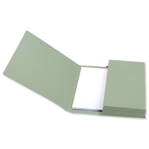 5 Star Document Wallet Full Flap 285gsm Capacity 32mm Foolscap Green [Pack 50] Ident: 191A