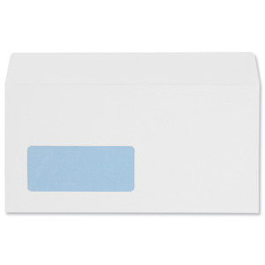 5 Star Envelopes Wallet Peel and Seal Window 100gsm White DL Ref [Pack 500] Ident: 117F