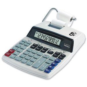 5 Star Calculator Desktop Printing VFD 12 Digit 2.7 Lines/sec 198x260x65mm Ref P12D Ident: 665B