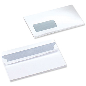 5 Star Envelopes Wallet Press Seal Window 90gsm White DL [Pack 500] Ident: 117F