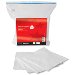 5 Star Absorbent Wipes General Purpose Cleaning Lint Free [Pack 50] Ident: 764I