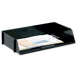 5 Star Letter Tray Wide Entry High-impact Polystyrene Stackable Black