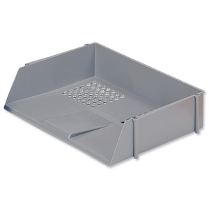 5 Star Letter Tray Wide Entry High-impact Polystyrene Stackable Grey Ident: 327F