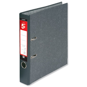 5 Star Mini Lever Arch File 50mm Spine A4 Cloudy Grey [Pack 10] Ident: 223C