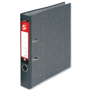 5 Star Mini Lever Arch File 50mm Spine Foolscap Cloudy Grey [Pack 10]