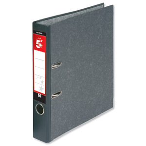 5 Star Mini Lever Arch File 50mm Spine Foolscap Cloudy Grey [Pack 10] Ident: 223C