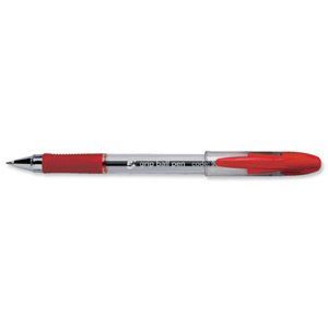 5 Star Grip Ball Pen 1.0mm Tip 0.5mm Line Red [Pack 12]