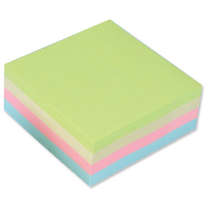 5 Star Re-Move Notes Cube Pad of 320 Sheets 76x76mm Pastel Rainbow Ident: 65D