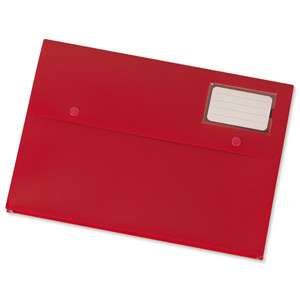 5 Star Document Wallet Polypropylene A4 Red [Pack 3]