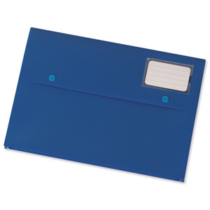 5 Star Document Wallet Polypropylene A4 Blue [Pack 3]