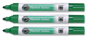 5 Star Flipchart Marker Pen Water-based Line Width 2.0mm Green [Pack 12]