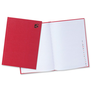 5 Star Manuscript Book Casebound 70gsm Ruled and Indexed 192 Pages A4 [Pack 5] Ident: 41A