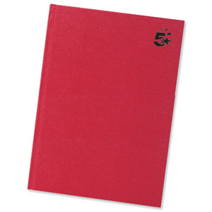 5 Star Manuscript Book Casebound 70gsm Ruled and Indexed 192 Pages A5 [Pack 5] Ident: 41B