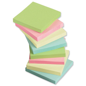 5 Star Re-Move Notes Repositionable Pastel Pad of 100 Sheets 76x76mm Assorted Ref [Pack 12] Ident: 65B