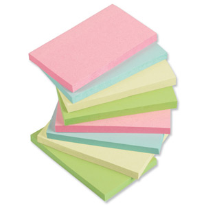 5 Star Re-Move Notes Repositionable Pastel Pad of 100 Sheets 76x127mm Assorted Ref [Pack 12]