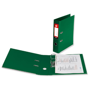 5 Star Lever Arch File PVC Spine 70mm Foolscap Green [Pack 10]