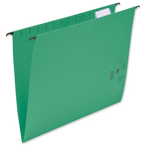 5 Star Suspension Files Manilla Wrapover Bar Tabs and Inserts Foolscap Green Ref 100331408 [Pack 50] Ident: 210A