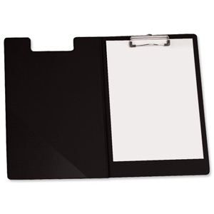 5 Star Fold-over Clipboard with Front Pocket Foolscap Black