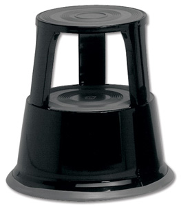 5 Star Step Stool Mobile Spring-loaded Castors up to 150kg Top D290xH430xBase D435mm 5kg Black Ident: 502B