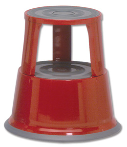 5 Star Step Stool Mobile Spring-loaded Castors up to 150kg Top D290xH430xBase D435mm 5kg Red Ident: 502B