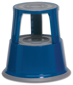 5 Star Step Stool Mobile Spring-loaded Castors up to 150kg Top D290xH430xBase D435mm 5kg Blue Ident: 502B