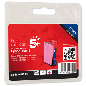 5 Star Compatible Inkjet Cartridge Page Life 250pp Magenta [Epson T061340 Alternative] Ident: 804B