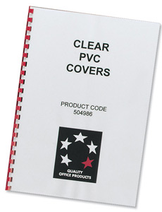 5 Star Comb Binding Covers PVC 150 micron A4 Clear [Pack 100]