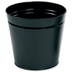 5 Star Waste Bin Round Metal Scratch Resistant D300xH280mm 15 Litres Black Ident: 336B