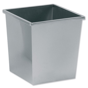 5 Star Waste Bin Square Iron Scratch Resistant W325xD325xH350mm 27 Litres Silver Metallic Ident: 336C