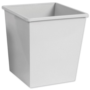 5 Star Waste Bin Square Metal Scratch Resistant W325xD325xH350mm 27 Litres Grey Ident: 336C
