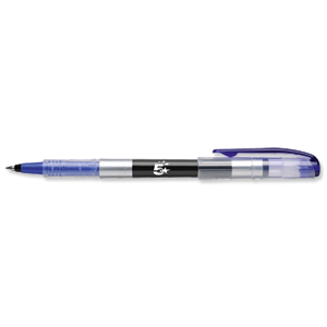5 Star Rollerball Pen Liquid Fine 0.7mm Tip 0.5mm Line Blue [Pack 12]