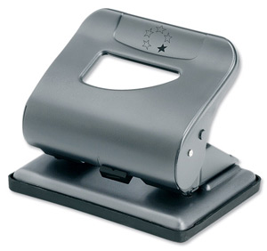 5 Star Punch 2-Hole Plastic Base Metal Handle Capacity 18x 80gsm Silver