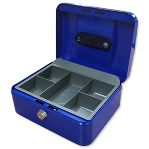 5 Star Cash Box 12 Inch W300xD240xH90mm Blue