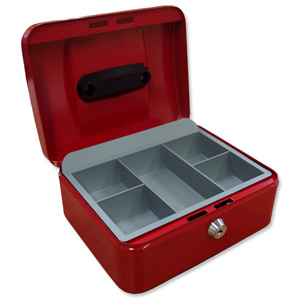 5 Star Cash Box 12 Inch W300xD240xH90mm Red