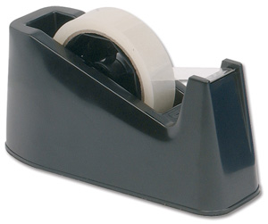 5 Star Tape Dispenser Desktop Weighted Non-slip Roll Capacity 25mm Width 66m Length Black Ident: 359A